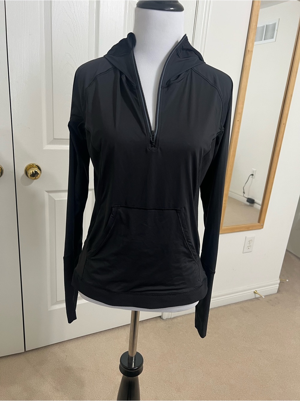 lululemon athletica Black Half-Zip Hooded Pullover